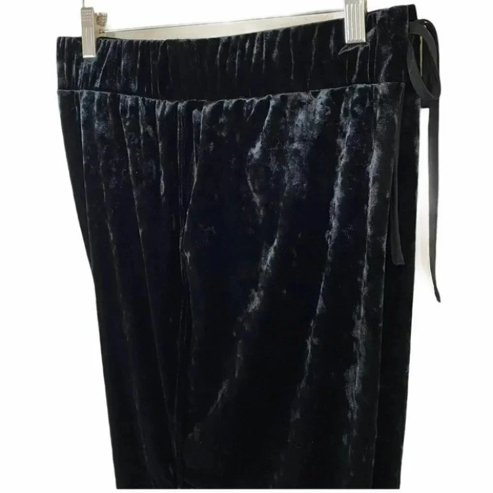LOGO 2X black velvet drawstring ruched pants‎ - Picture 5 of 5